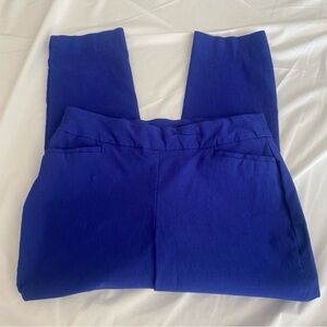 Chico's Perfect Stretch Split Cuff Pull-On Capri Pants Royal Blue Size 4 Petite